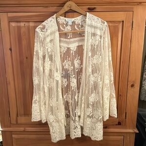🐷 Sundance Lace Open Front Cardigan